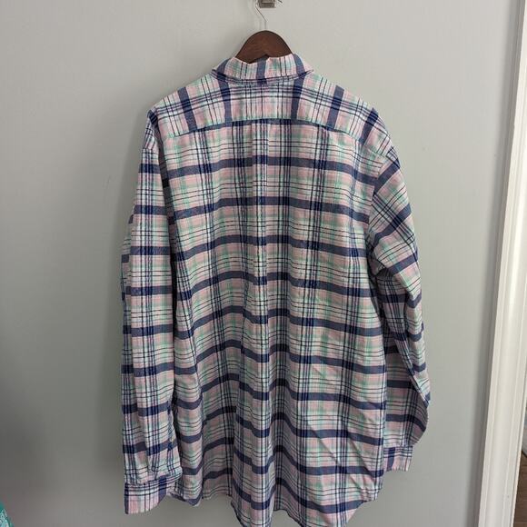 Mens Ralph Lauren Blue Pink Plaid XXL Tall Button Down Shirt Classic Fit - Picture 4 of 4